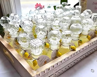 2oz Limoncello Decanters & Tags Empty Bottles for Limoncello Favors