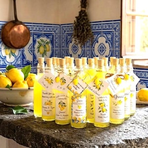 Empty 5oz Glass Bottles with Custom Labels for Limoncello Favors