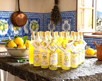 Empty 5oz Glass Bottles with Custom Labels for Limoncello Favors