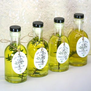 Set 3.5oz Olive Oil Favor Empty Bottles Custom Olive Oil Tag Fill Your Own Corked Bottle for Olive Oil Infused Oil Olive Oil Wedding Favor
