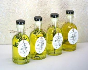 Set 3.5oz Olive Oil Favor Empty Bottles Custom Olive Oil Tag Fill Your Own Corked Bottle for Olive Oil Infused Oil Olive Oil Wedding Favor
