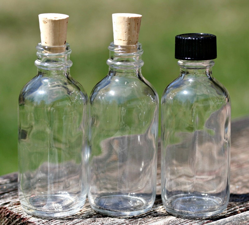 20 Bottles 2 oz. Corks Or Caps Clear Glass Bottle 60ml Empty Etsy