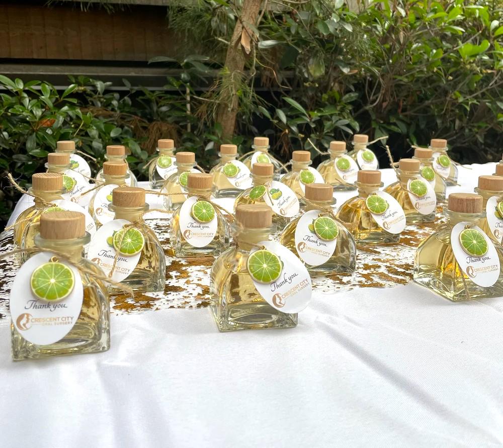 Set Tequila Favor Bottles Empty 1.8oz Bottles for Tequila Custom Tequila Tag Tequila Favors Empty Tequila Shot Bottles Corked Glass Bottle