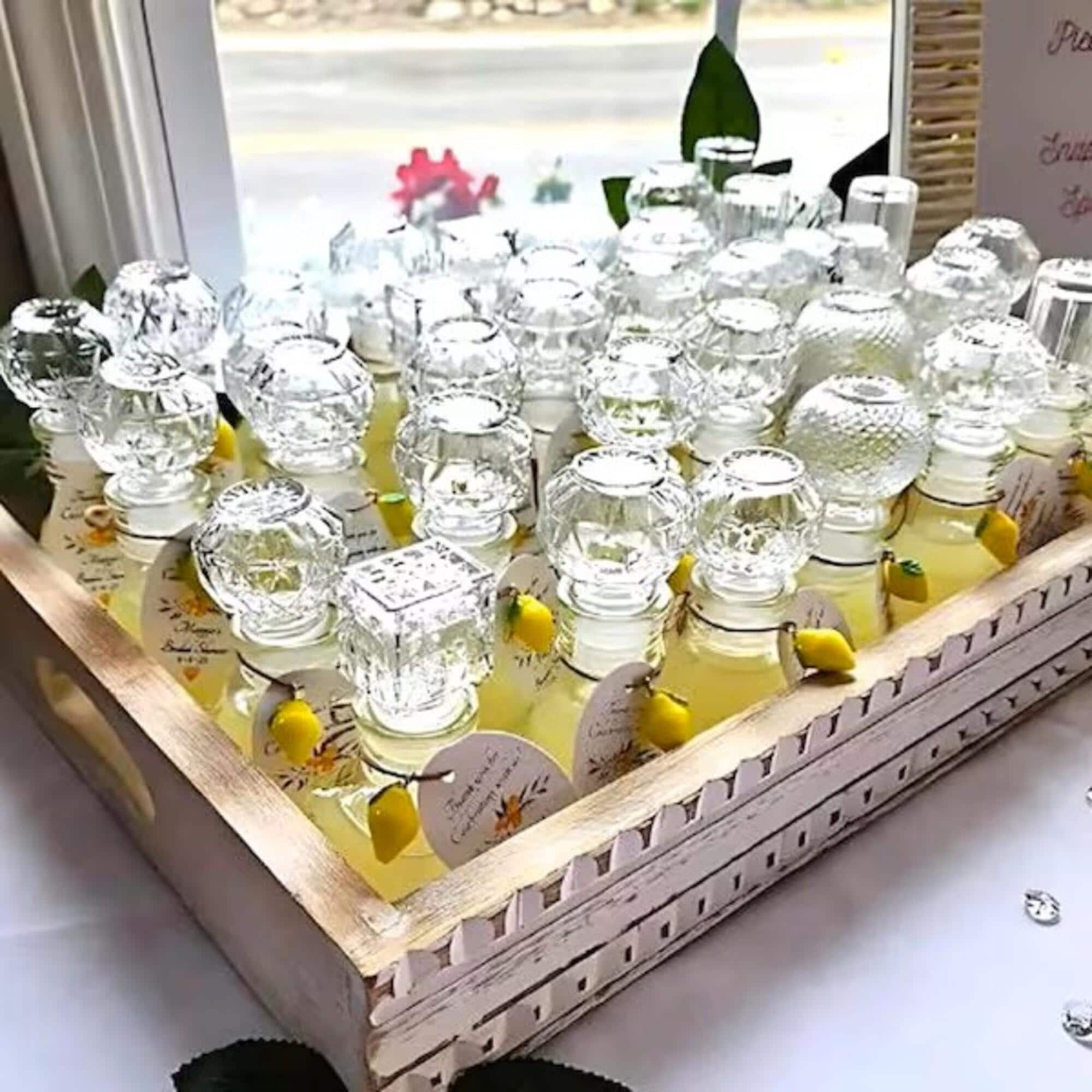 Sets Limoncello Wedding Favors 4oz OR 2oz Fill Your Own Limoncello Favor Bottle Custom Limoncello Tag Empty Glass Limoncello Favor & Tag