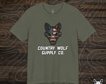 Merica Wolf Skull Logo Graphic Tee