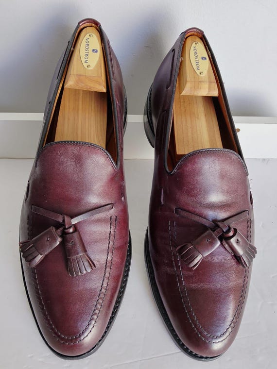 Allen Edmonds, Vintage Allen Edmonds Grayson Tassel Loafers 10D Burgundy Merlot With Cedar Shoe Trees
