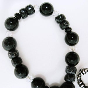 Jasper Bracelet free shipping girls or women gift for her Birthday handmade beaded bracelets genuine black jasper beads image 3