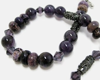 Amethyst Bracelet free domestic shipping girls or women purple bracelets gift for her Birthday amethyst February birthstone bracelet