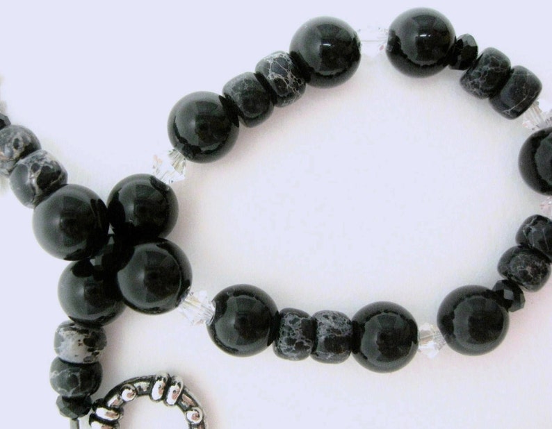 Jasper Bracelet free shipping girls or women gift for her Birthday handmade beaded bracelets genuine black jasper beads image 9