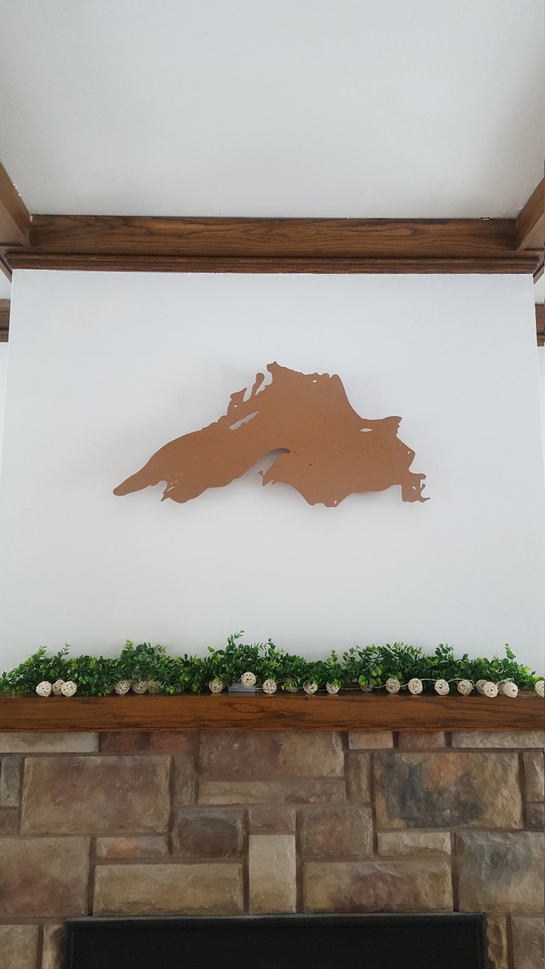 Metal Cutout of Lake Superior Great Lakes Metal Wall Art Etsy