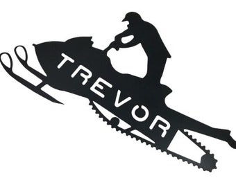 Metal Snowmobile, Personalized Sled, Powder Passion