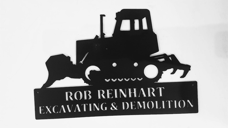 Dozer Number Sign Bulldozer Metal Sign Custom Made With Your Address Numbers or - Etsy