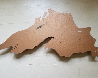 Metal Cutout of Lake Superior, Great Lakes Metal Wall Art