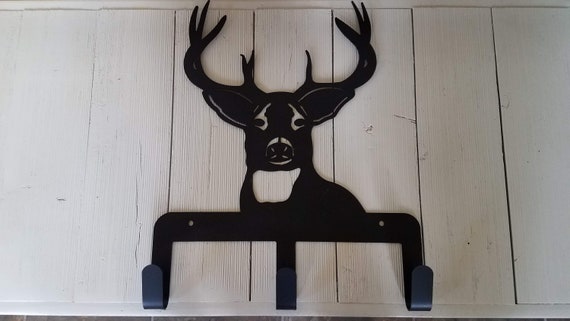 Metal Custom Whitetail Deer Wall Rack / Hooks, Custom Color and