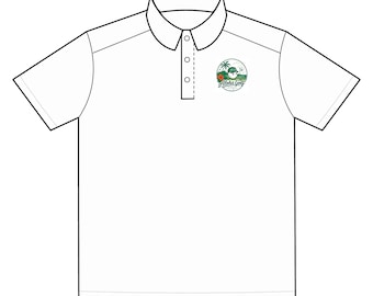 Polo met tropisch eiland-logo | Geborduurd borstshirt