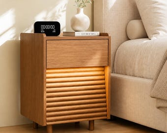 Vintage IKEA 1990s Ramberg Plywood & Glass Square Bedside Table