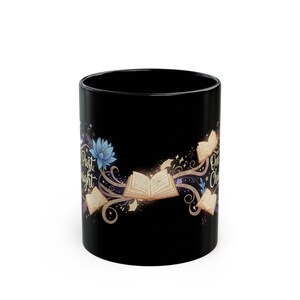 Read Past Midnight & One More Chapter Black Mug | Celestial Book Lover Gift