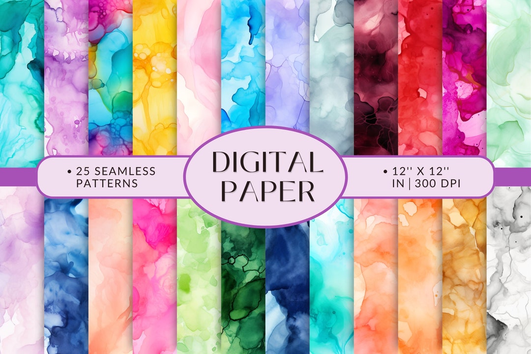 25 Unique Alcohol Ink Digital Papers for Creative Projects, High ...
