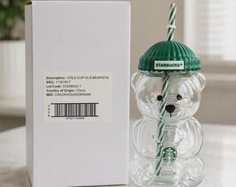 2026 Glass Starbucks Barista Bear Cold Cup Holiday Limited Edition - New in Box