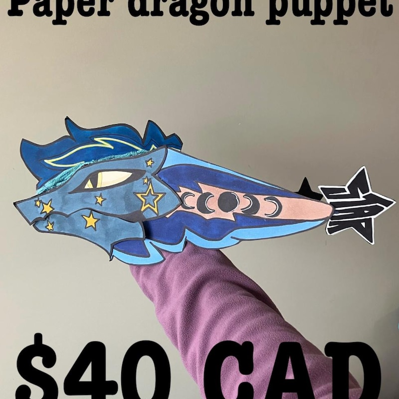 Paper Dragon Puppet Cheap - Etsy