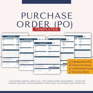 Purchase Order (PO) Template | Supplier Order Form for Procurement & Business Transactions