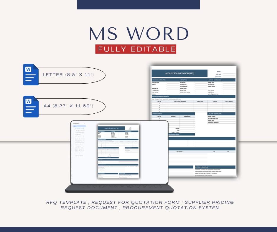 Request for Quotation (RFQ) Template | Procurement Pricing Request Form ...