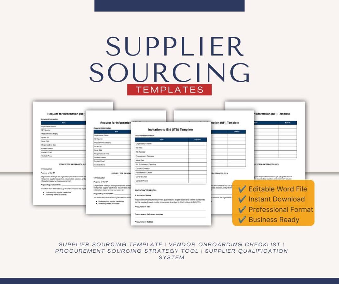 Supplier Sourcing Templates | Vendor Discovery, Prequalification ...