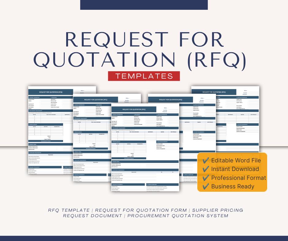 Request for Quotation (RFQ) Template | Procurement Pricing Request Form ...