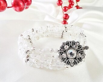Crystal Wrap Bracelet Or Crystal Choker Versatile Jewelry Gift Handmade Crystal Jewelry Birthday Mothers Day Anniversary Gift For Her