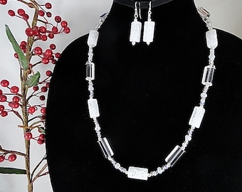 Crystal Necklace, Crystal Jewelry Gift Set, Crystal Earrings, Long Crystal Necklace, Birthday, Mothers Day, Anniversary Gift, Gift For Her