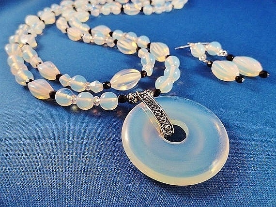 Moonstone And Crystal Necklace Set Moonstone Necklace Two Strand Necklace Moonstone Jewelry Gift Set Birthday Gift Mothers Day Gift For Her