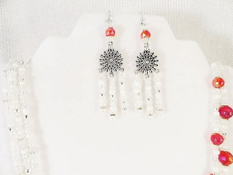 Chandelier Earrings Crystal & Silver Long Earrings Handmade Jewelry Gift Birthday Anniversary Mothers Day Gift For Her Gift For Wife image 8