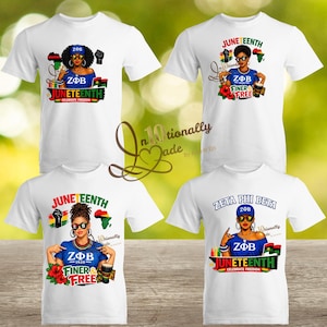 Pacchetto PNG ispirato a Juneteenth Zeta / Trasferimento DTF per confraternita / Design per maglietta Juneteenth per donna nera / Download digitale immediato