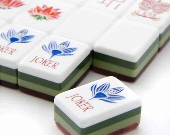 Mahjong Set | Engraved Decorative Tiles, American Chinese Game