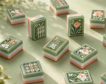 Jade Lotus American Mahjong Set 160 Tiles 3 Layered Acrylic Mahjong Collection Garden Edition