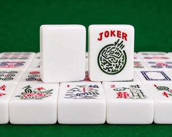 Acryl American Mahjong Set | 160 Spielsteine mit Jokersteinen, Rückseiten Blau oder Pink