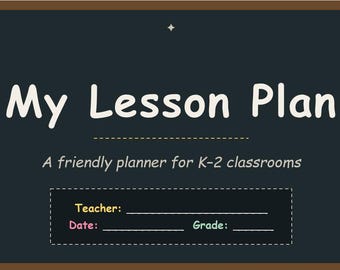 Chalkboard K–2 Lesson Plan Template | Editable Teacher Planner Slides