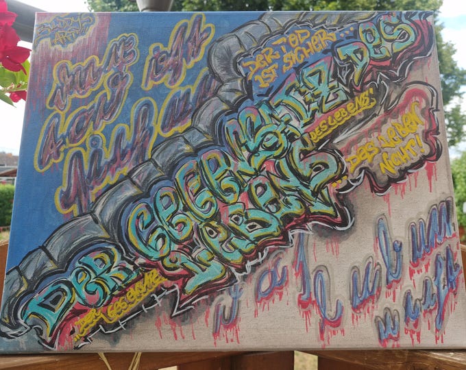 Original graffiti painting 50 x 40 cm – Urban art canvas – Street art – hand-painted unique piece