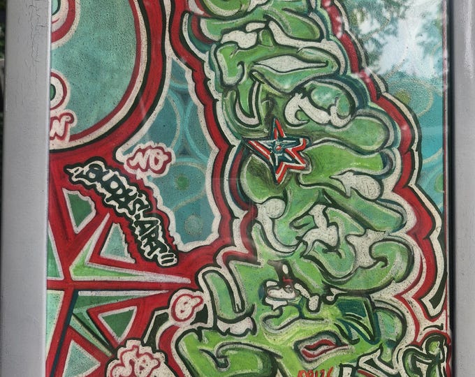 Structure – no system – Original graffiti art 40 x 40 cm | Street art | Hand-painted unique piece with frame