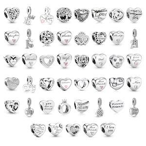Pandora Charms Kompatibelt Hjärta Familj Charm Armband, Mor Dotter Syster Bästa Vän Kärlek Dingla Charm Present till Mamma Henne