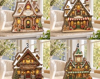 Personalized Christmas Wooden Block Collection, Custom Holiday Village Decor, Family Christmas Gift JDPZ20-WB