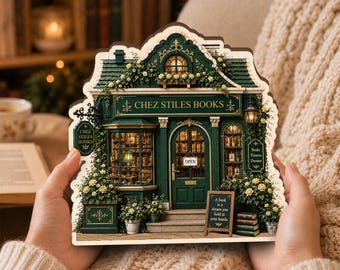 Personalized Vintage Bookstore Wooden Block Decor, Custom Book Shop Shelf Sitter, Book Lover Gift JDNG66-WB