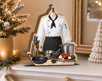 Personalized Chef Wooden Block, Custom Culinary Gift, Professional Kitchen Decor JDPZ24-WB-01
