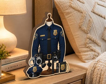 Personalized Police Officer Wooden Block, Custom Law Enforcement Gift, Police Appreciation Decor JDPZ21-WB-01