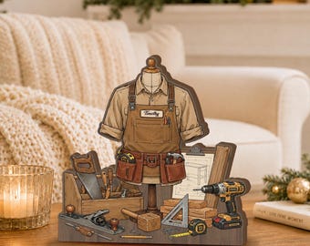 Personalized Carpenter Wooden Block, Woodworker Gift, Custom Workshop Decor for Craftsman JDPZ29-WB