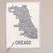 Chicago Neighborhood Map Poster, The Original Chicago Neighborhood Type Map Print, Chicago Map Artwork, Chicago Poster, Chicago Gift