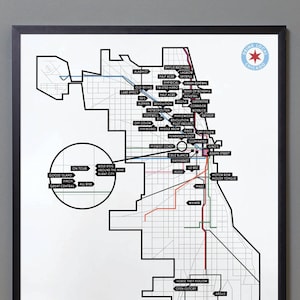 Chicago Craft Brewery Map Poster, 18 "x 24" ou 11 "x 14" / Chicago Craft Beer Gift