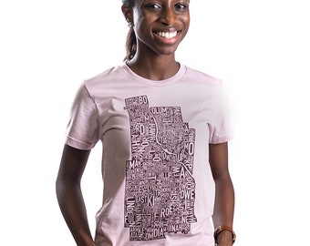 Minneapolis Neighborhood Type Map Women's Fit Adult T-Shirt