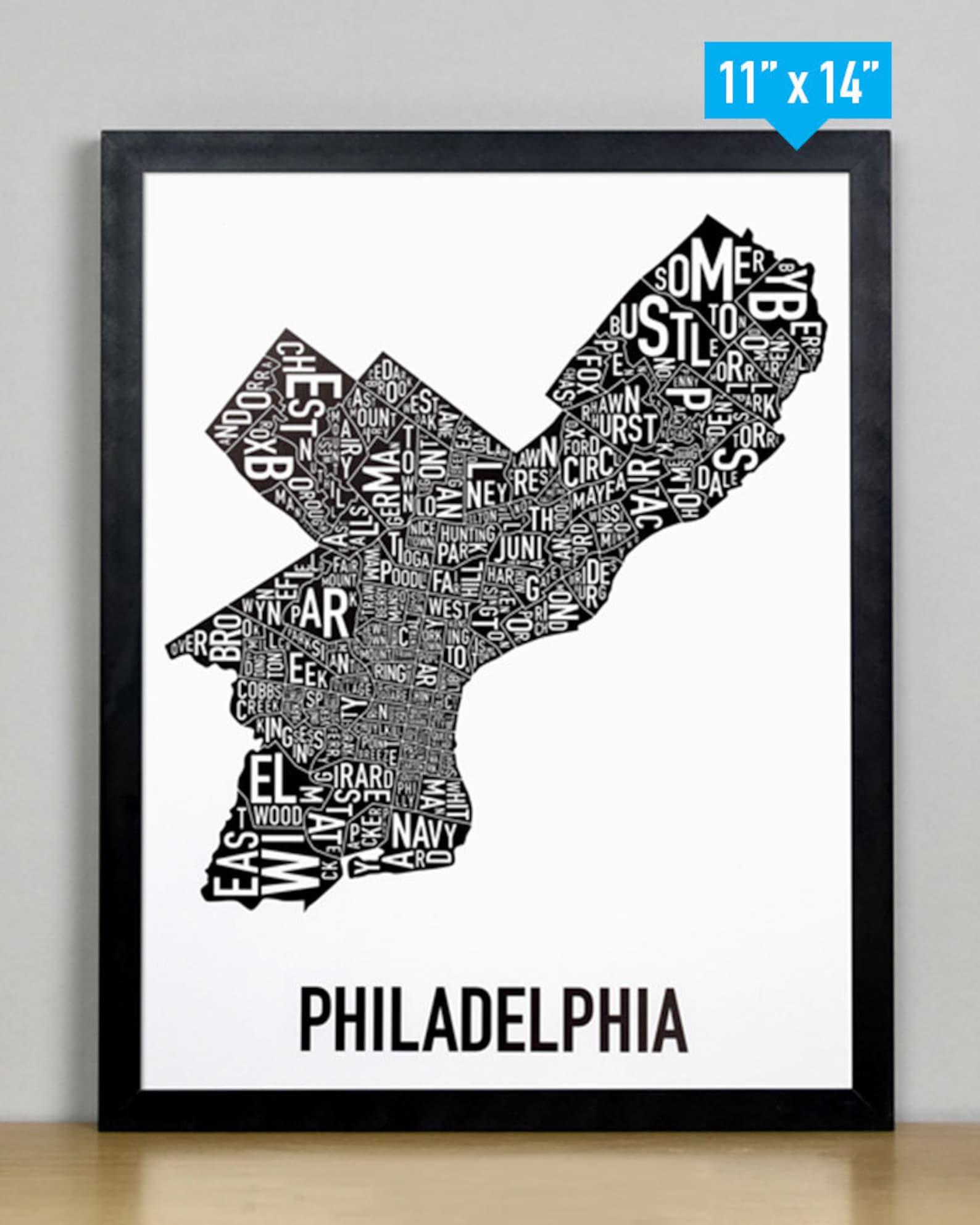 Philadelphia Neighborhood Map Poster or Print Original Artist | Etsy