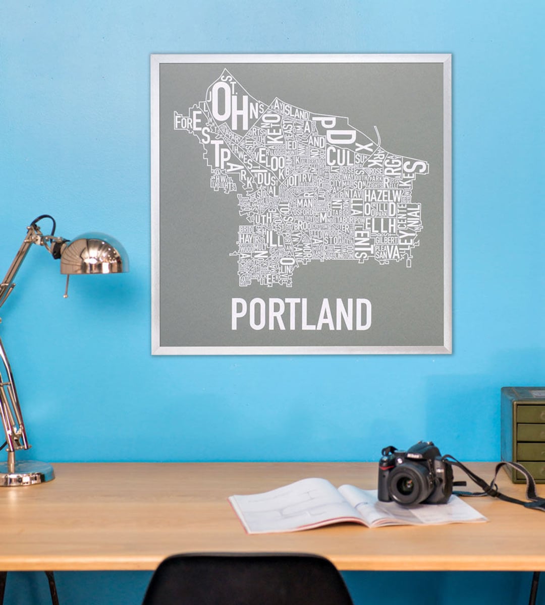 Portland Neighborhood Map Poster or Print / Portland Housewarming Gift ...
